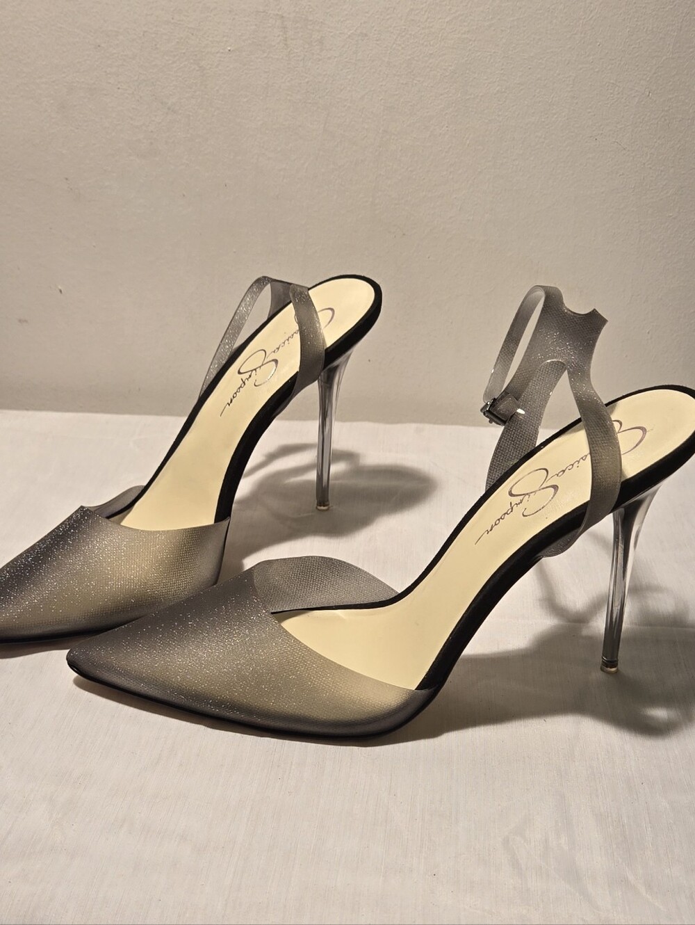 Jessica Simpson Silver Pointed-Toe Stiletto Heels